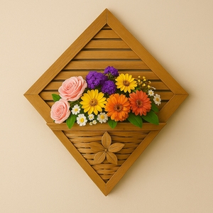 Handmade Bamboo Wicker Bohemian Wall Hanging Storage <b>Basket</b> for Living Room Home Decoration Organizer - Product Image 4