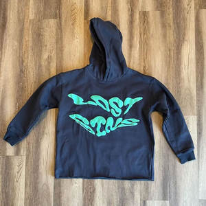 Sweat à capuche zippé pour homme en molleton épais de qualité supérieure, avec logo imprimé en relief personnalisé, style vintage, en coton mélangé. - Product Image 3