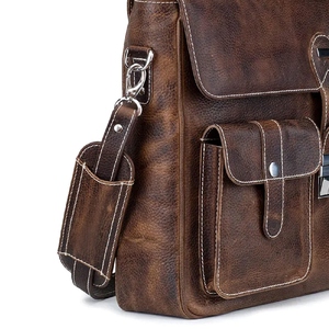 Sac à bandoulière moderne en cuir pour ordinateur portable, avec design imperméable, multi-compartiments, léger et portable pour usage professionnel - Product Image 6