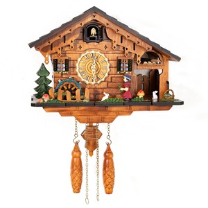 Horloge à coucou en bois sculptée à la main - Design traditionnel à motifs de feuilles - Vente en gros - Product Image 4