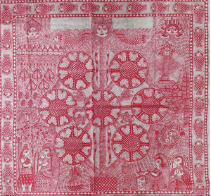 Pintura Artesanal de Metal en 3D, Arte Étnico de Bihar Madhubani, Obra de Arte Cultural India para Sala de Estar - Product Image 3