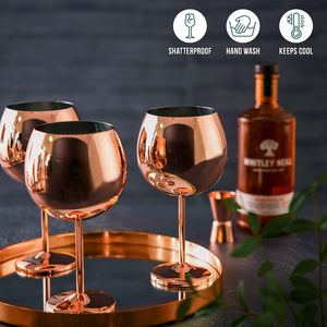 Copa de Vino de Acero Dorado de 500 ml de Calidad Premium, Irrompible, Portátil, para Champán, Piscina, Fiestas en Interiores y Exteriores - Product Image 3