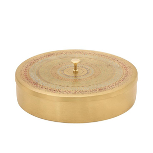 Boîte à épices ronde en laiton de designer, faite à la main, style indien, avec compartiments de rangement, organisateur de cuisine, cadeau, fournisseur en gros - Product Image 2
