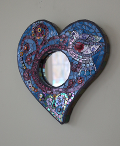 Decorative Mosaic Heart <b>Mirror</b> Wall Hanging Elegant Handmade Wall Decor for Living Room Bedroom and Home Interior - Product Image 6