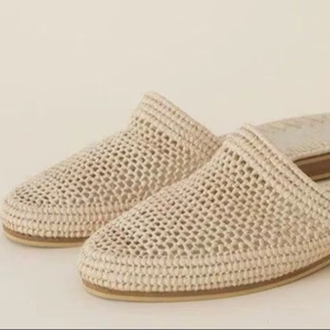 Sandalias de rafia hechas a mano para mujer – Zapatillas de verano de paja marroquí - Product Image 1