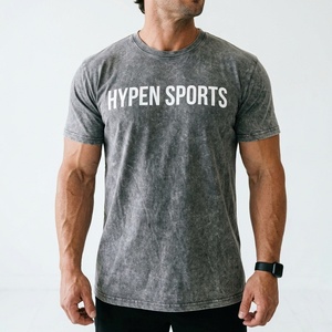 Wholesale Custom Logo Cotton Blank Vintage Acid Washed T Shirt Men Oversized Baggy <b>Tshirt</b> Heavyweight 100% Cotton Men's T-shirt - Product Image 5