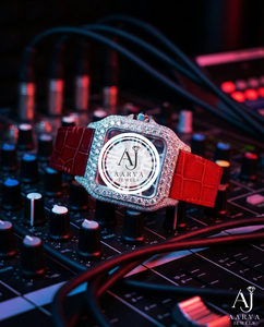 Reloj Mecánico Cuadrado Aarva Jewels con Incrustaciones de Diamantes, Reloj Automático de Lujo para Hombre con Diamantes Moissanite VVS - Product Image 1