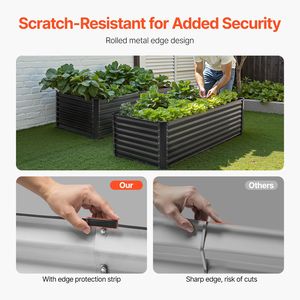 Fioriera Ovale Rialzata in Metallo Zincato 6 x 3 Piedi, Vaso da Giardino Esterno con Fondo Aperto, Grande Contenitore per Giardinaggio - Product Image 4