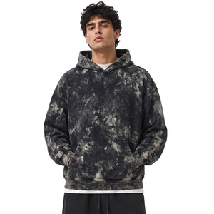 Custom Men's Acid Wash Hoodie Heavyweight Cotton Fleece Oversized Streetwear <b>Sweatshirt</b> With <b>Vintage</b> Washed Effect For Brands - Product Image 4