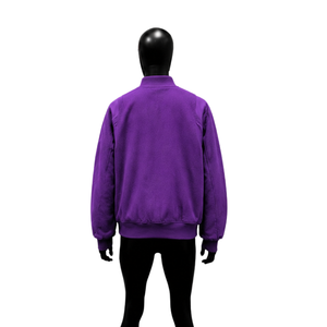 Veste universitaire en laine 100% PREMIUM PURPLE, vêtement d'extérieur élégant pour homme, couleur unie, décontractée, hiver, col rabattu, coupe classique - Product Image 2