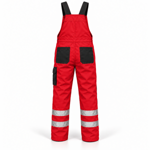Salopette de travail industrielle réfléchissante personnalisable pour hommes, haute visibilité, avec poches cargo sur la poitrine et bretelles réglables - Product Image 3