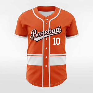 <b>Baseball</b> Orange Short Sleeve Button Front Jersey Men's Regular Fit Breathable Polyester Team Name Print All Seasons Apparel - Product Image 2