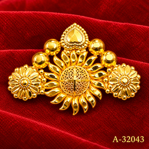 MOLL JEWELLERS Flower Shape Gold Plated Alloy <b>Brooch</b> <b>Pins</b> with Cubic Zirconia Stone for Women Wedding Apparel Accessory A-32039 - Product Image 3