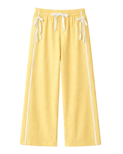 Custom Women Wide Leg Sweatpants Side Stripe High Waist Loose Fit Casual Track Pants <b>Elastic</b> Drawstring Lounge Wear OEM Supplier - Product Image 1