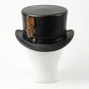 Leather Top <b>Hat</b> with Feather Accent Unisex Casual <b>Party</b> <b>Hat</b> 56-58CM Adult Size Four Seasons - Product Image 5