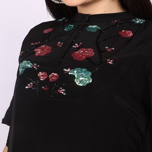 Royal Women Dress Black <b>Kaftan</b> with Pant and Beads and Sequenced work at front body Perfect Choice - Product Image 6