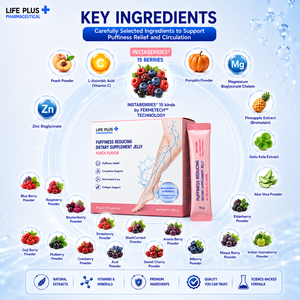 Suplemento Dietético de Vitaminas Reductor de Hinchazón, Agente Gelificante, Sabor a Melocotón, Antioxidante, Apoyo a la Circulación, 100g, Privado - Product Image 2