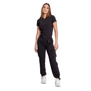 Ensembles de blouses médicales pour femmes, uniformes d'hôpital, coton et polyester tissé, blouses médicales pour infirmières, noir et blanc, ensemble deux pièces - Product Image 2