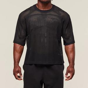 Nueva Camiseta Deportiva Negra para Hombre, de Malla, Talla Grande, Antiencogimiento, Hecha a Medida - Product Image 5