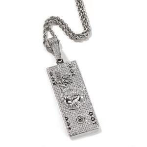 Chaîne de pull pour homme en laiton, style Hip Hop, avec pendentif dollar incrusté de cuivre, tendance rap, design original - Product Image 6