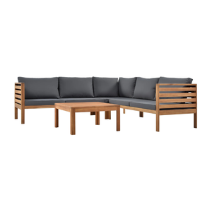Ensemble de canapés modulaires en teck pour l'extérieur, avec table basse, pour patio, jardin, resort, villa, meubles de jardin - Product Image 4