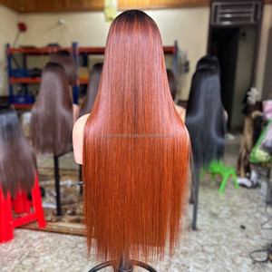 Full Lace <b>Wig</b> Vietnamese Virgin Hair Honey <b>Brown</b> Long Straight With Baby Hair Transparent Lace Average Size - Product Image 4