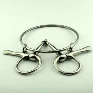 Mors de cheval en acier inoxydable à double anneau de fixation pour étrille - Product Image 2