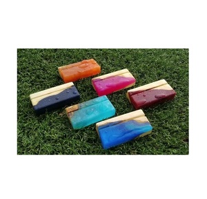 Personalized Business Card Holder Case Wood Resin Business Name Card Display Holder for Desktop Resin Wood Business Card Holder - Product Image 6