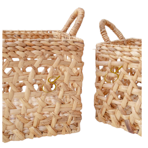 Storage <b>Basket</b> <b>Rectangular</b> Shelf <b>Basket</b> TANGAN Woven by Hand from Water Hyacinth (2 sizes) - Product Image 3