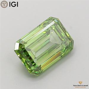 Diamant de laboratoire cultivé CVD de forme émeraude, certifié IGI, clarté VS2, couleur vert vif fantaisie, 6,01 carats, pour des bijoux de créateur époustouflants - Product Image 5