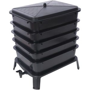Compostiera per vermi da 50L a 5 strati con kit di facile montaggio, attrezzatura per fertilizzante organico per il riciclo dei rifiuti alimentari - Product Image 6