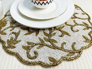 Set de table en perles de verre écologiques faites à la main, motif floral, style luxueux, multi-usages, décoration pour la maison et les mariages - Product Image 6