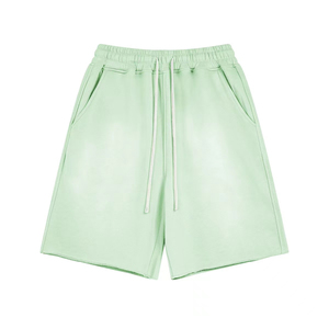 Shorts en coton tricoté de haute qualité pour femmes avec logo personnalisé, effet délavé, tendance et à la mode - Product Image 4