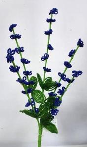Orange Beaded <b>Flower</b> Bouquet With Orange Pink And Red Petals Green Stems For Decorate Simple Style - Product Image 4