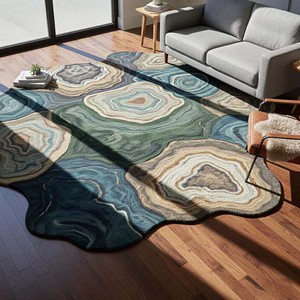Luxury Agate Stone Abstract Rug Modern hand Tufted Rug Irregular <b>Geode</b> <b>Crystal</b> Area Rug Styling Home Rug Bed Room Home Decore - Product Image 4
