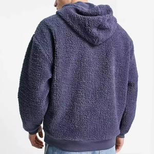 Men's Oversized Hooded Fleece Pullover Sweatshirt Solid Color Casual Winter Wear Anti-Pilling Regular Fit Knitted Polyester - Product Image 3