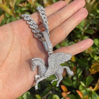 Pendentif Cheval Pégase Ailé en Diamant de Luxe Très Demandé, en Argent Sterling 925, pour Usage Mode, Disponible au Prix d'Usine