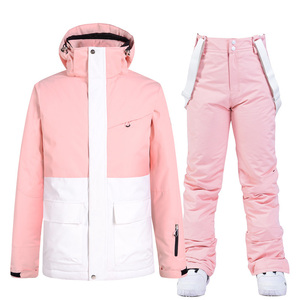 Ensemble de vêtements de ski unisexe, veste à capuche à imprimé neige, pantalon noir, fermeture éclair imperméable, tenue adulte - Product Image 5