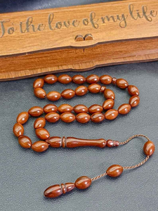 Tasbih en bois écologique de haute qualité, perles polies, objet de collection artistique, décoration murale, prière islamique - Product Image 5