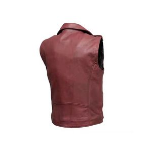 Chaleco de Motocicleta de Cuero Genuino para Hombre, con Correa Lateral Ajustable, Cierre de Cremallera, Ropa Exterior Cortavientos para Conducir en Invierno - Product Image 2