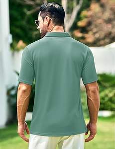Polo de golf de qualité supérieure, manches courtes, performance tactique, t-shirts en coton piqué doux, 3 boutons, chemises classiques - Product Image 3