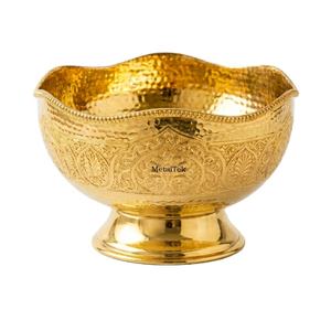 Tazón de Chocolate de Lujo Chapado en Oro, Elegante Centro de Mesa de Metal Martillado Hecho a Mano, Tazones Decorativos para el Hogar y Regalos de Boda - Product Image 1