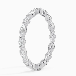 Anillo Clásico de Plata de Ley 925 Chapado en Oro con Moissanita para Mujer, Elegante Anillo de Eternidad para Boda, Joyería Fina - Product Image 2