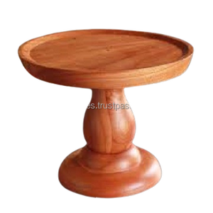 Soporte de pastel de madera de calidad de tendencia con soporte de fruta de madera de diseño caliente Fábrica personalizada Los mejores soportes redondos de madera para pasteles con cubierta superior - Product Image 1