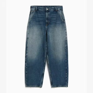 Jeans Baggy en Coton Personnalisés OEM pour Hommes, Noir, Coupe Droite, Jambe Large, Denim, Streetwear, Mode Casual, Jeans pour Hommes de Haute Qualité - Product Image 6