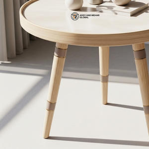 Wholesale Custom Hand Painted Wooden <b>Stool</b> Ethnic Meena Art Decorative Pedestal Durable Indoor Tripod Side <b>Table</b> - Product Image 5