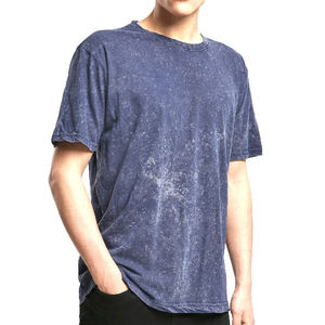 Camiseta de Algodón con Lavado Ácido para Hombre, Estilo Vintage, Holgada, Informal, Urbana, para Uso Diario - Product Image 4