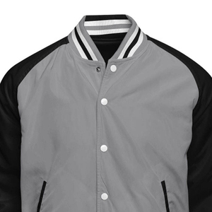 Veste en laine décontractée pour homme avec col montant et logo frontal, style vintage sportif urbain - Product Image 4