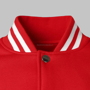 Chaqueta de béisbol de estilo universitario personalizada de alta calidad, algodón de invierno, cuello levantado, bordado de chenilla, procesamiento recubierto - Product Image 4