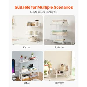 Organizzatore per Armadio da Cucina a 2 Livelli Regolabile ed Espandibile, Scaffale Impilabile per Piano di Lavoro - Product Image 2